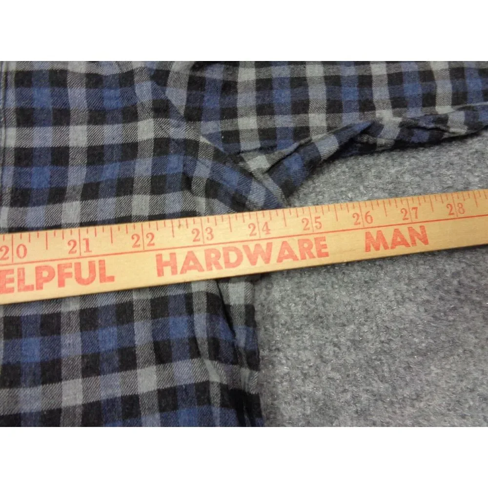 Faherty Flannel‎ Shirt Mens XL Blue Gray Plaid Long Sleeve The Movement 365